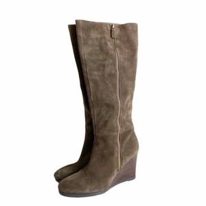 Franco Sarto Suede Wedge Over the Knee Boot